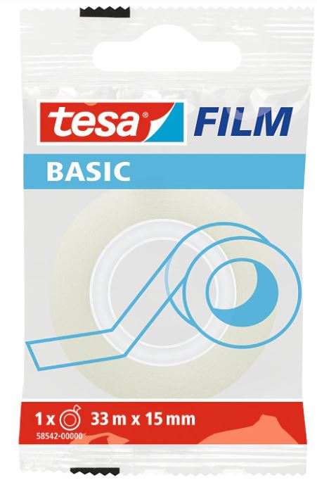 Trak lepilni Tesa 15 mm x 33 m, prozoren