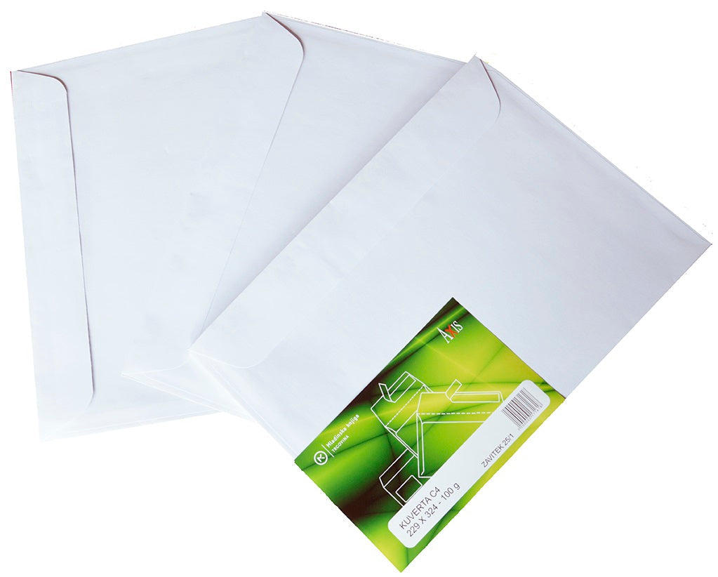 Kuverta Axis C4 BD SI 229x324 mm, 100 g, 310053, bela, zavitek