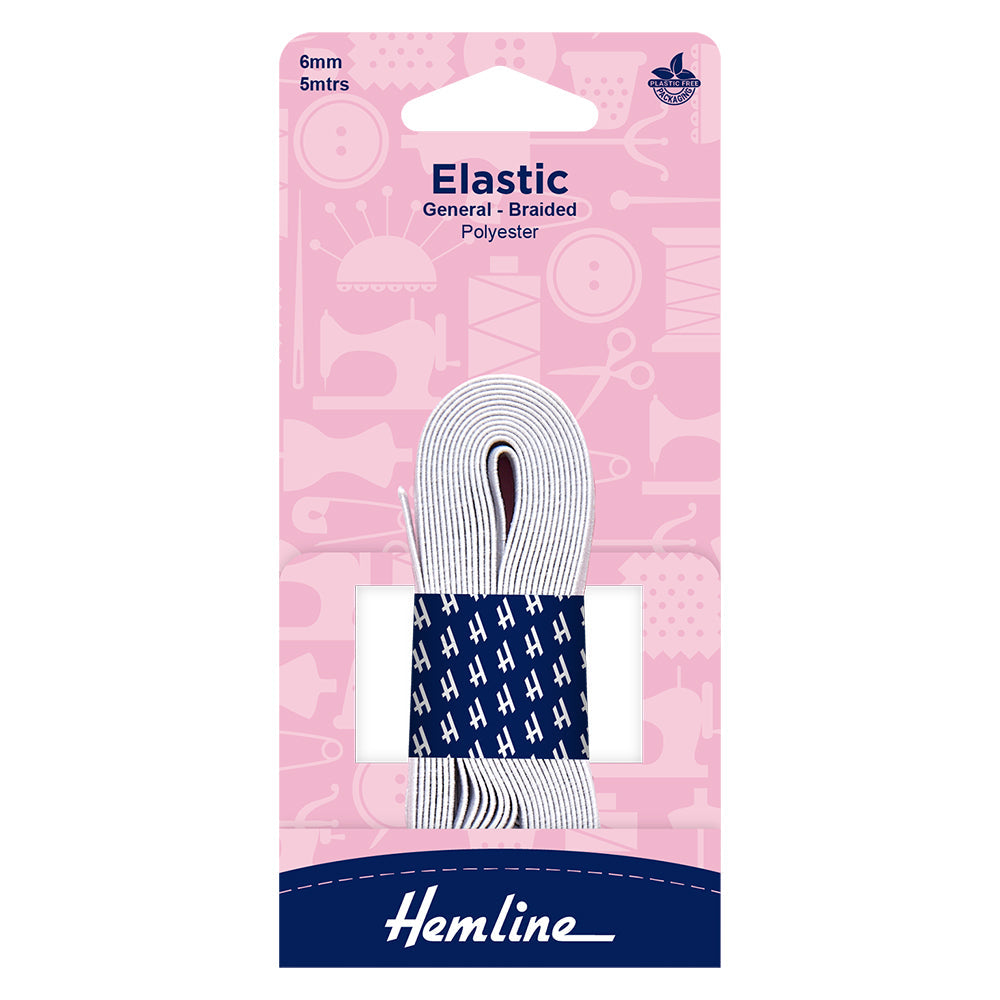 Elastika Hemline 620.12, bela, 12 mm x 2 m
