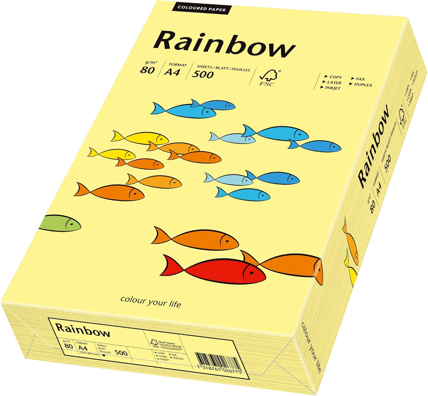 Papir Rainbow Color A3/A4, 80g, 500