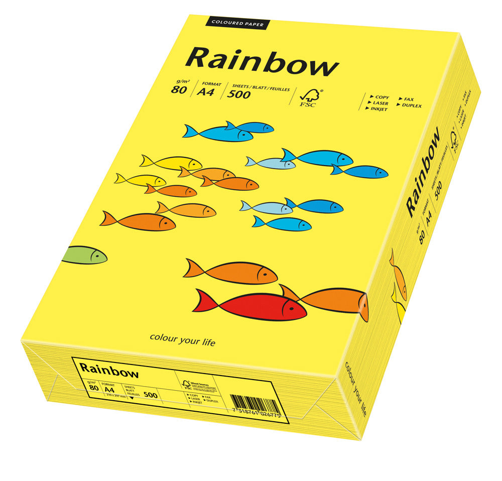 Papir Rainbow Color A3/A4, 80g, 500