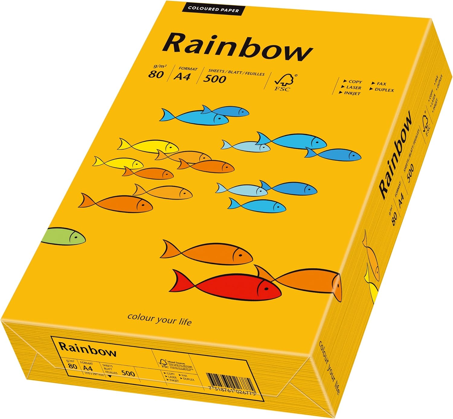 Papir Rainbow Color A3/A4, 80g, 500