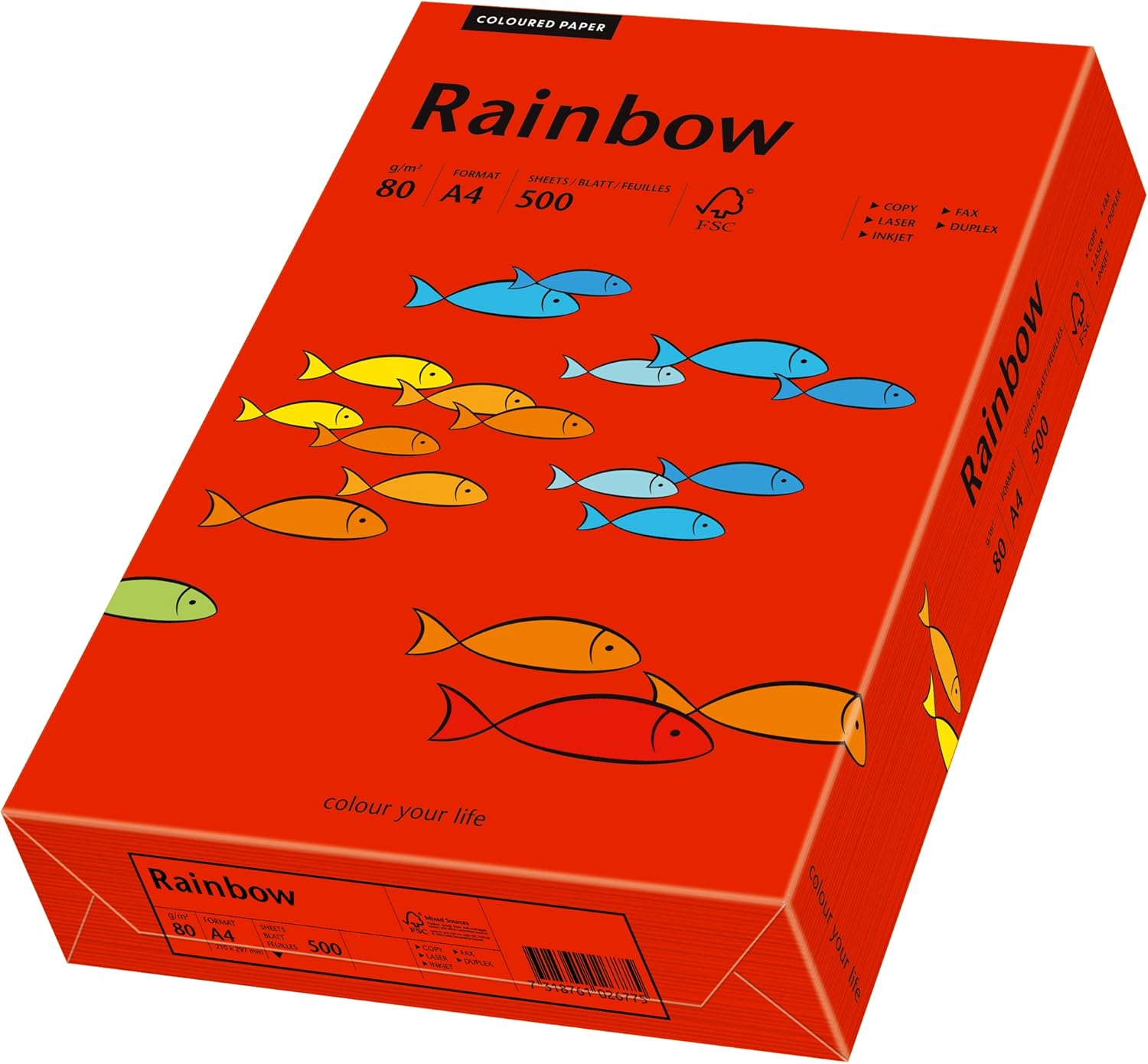 Papir Rainbow Color A3/A4, 80g, 500
