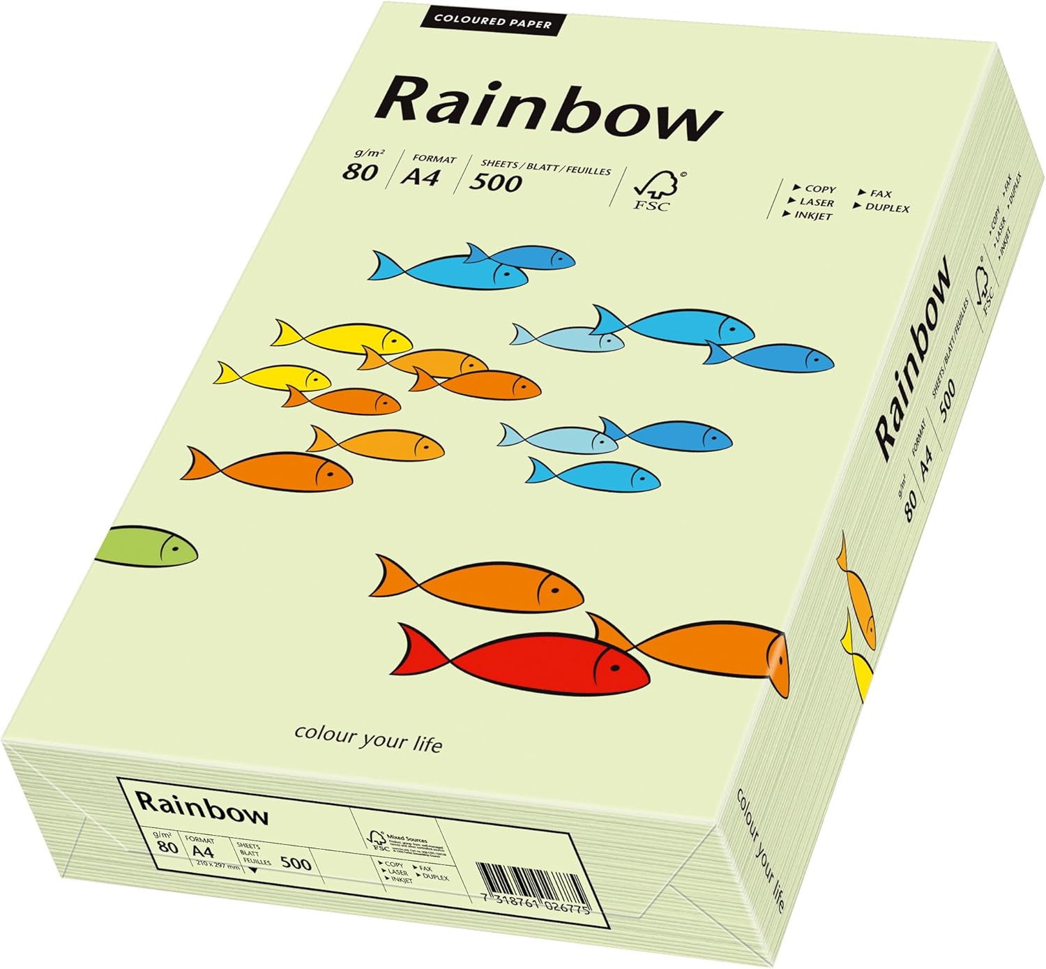 Papir Rainbow Color A3/A4, 80g, 500