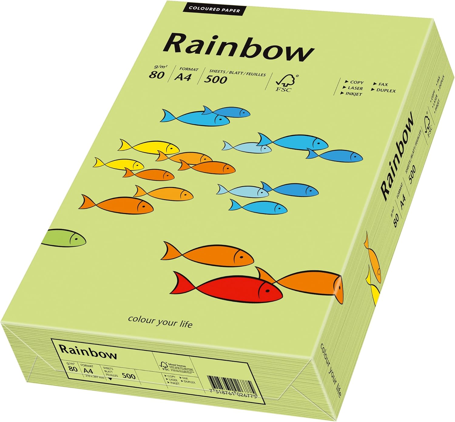 Papir Rainbow Color A3/A4, 80g, 500