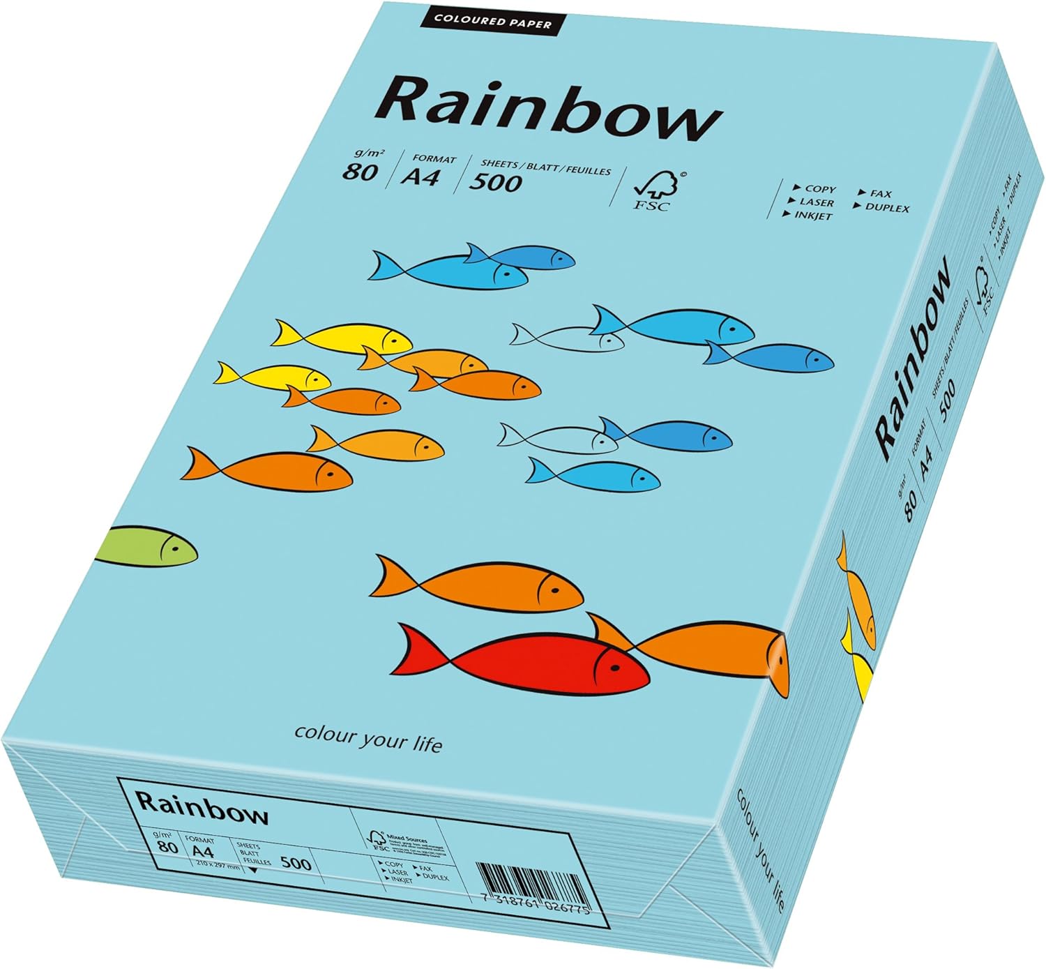Papir Rainbow Color A3/A4, 80g, 500
