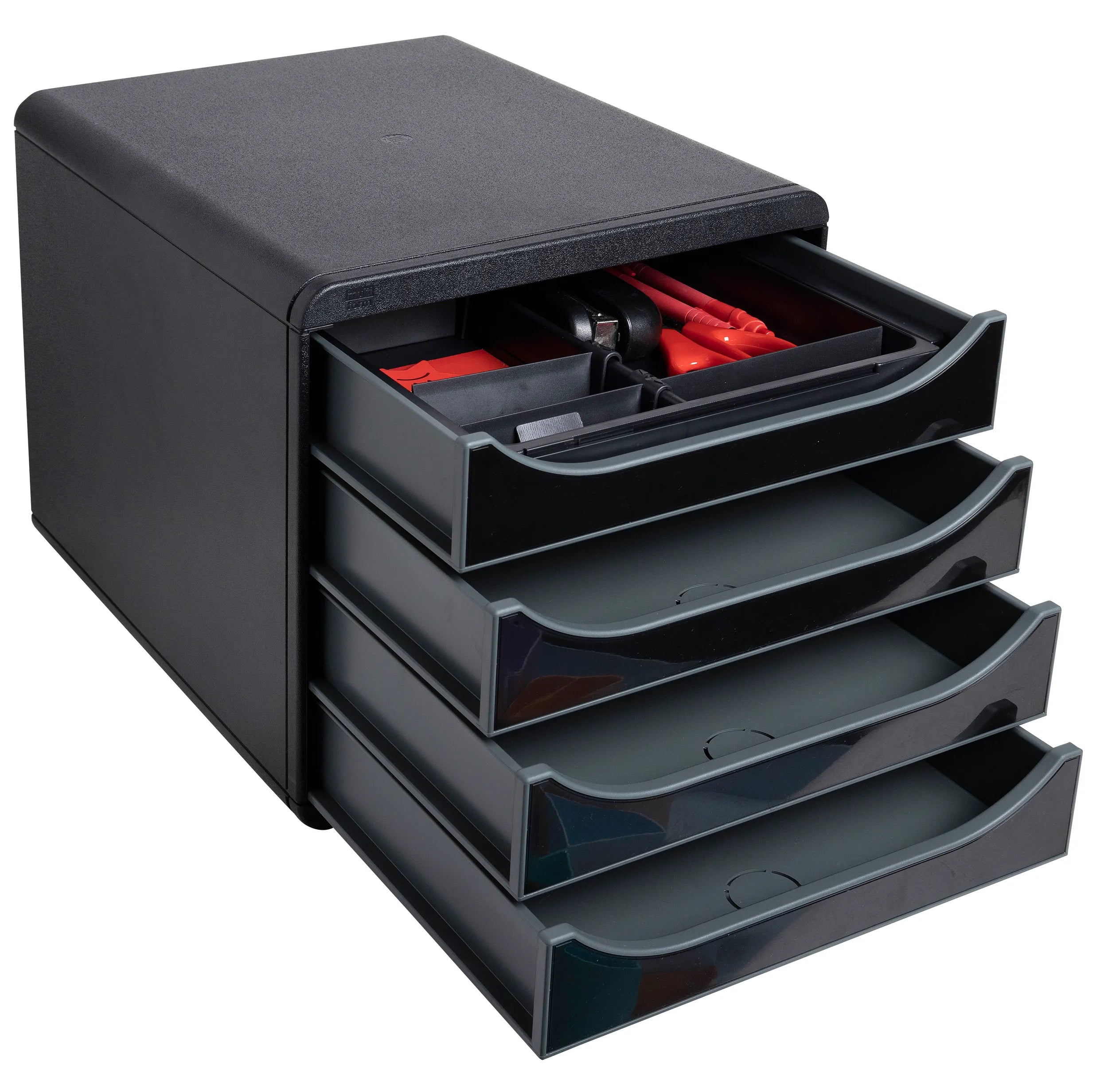 Predalnik Multiform Big-Box Glossy, 1/4, črn / črn ali bel