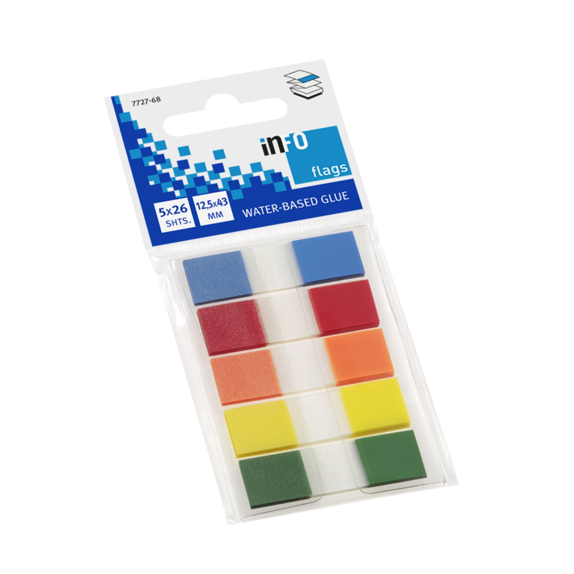 Označevalci samolepilni Info 7727, 12,5 x 43 mm, 5 x 20 listni