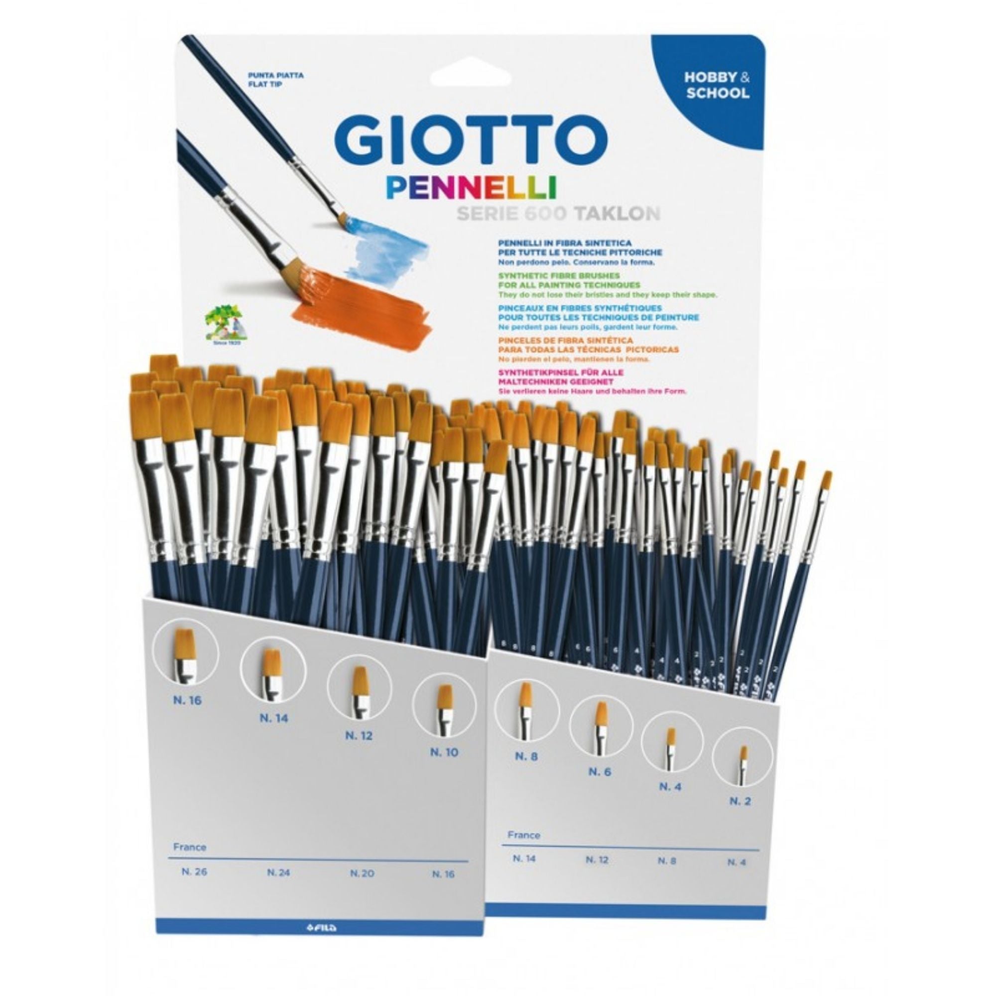 Čopič Fila 670, set 1/96, 12 x 8 debelin, ploščat