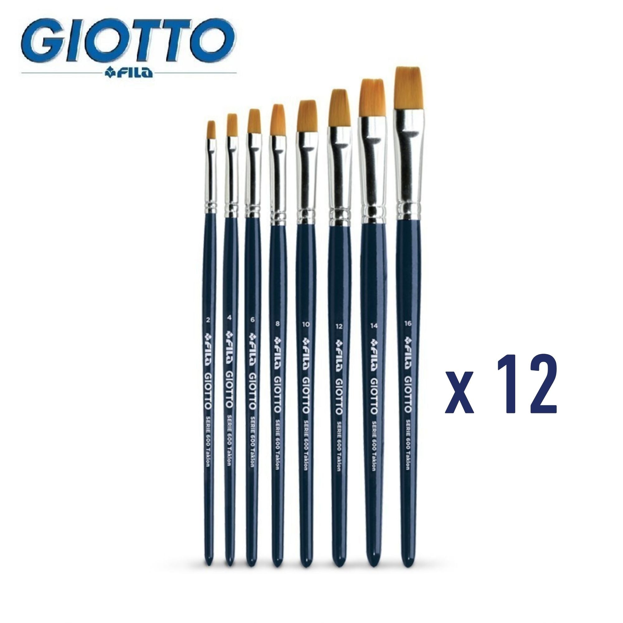 Čopič Fila 670, set 1/96, 12 x 8 debelin, ploščat