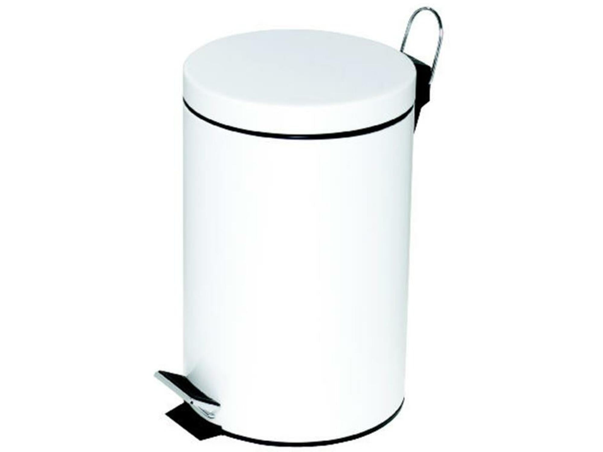 Koš za smeti Alco AL296110, kovinski, s pedalom,  12 l, bel