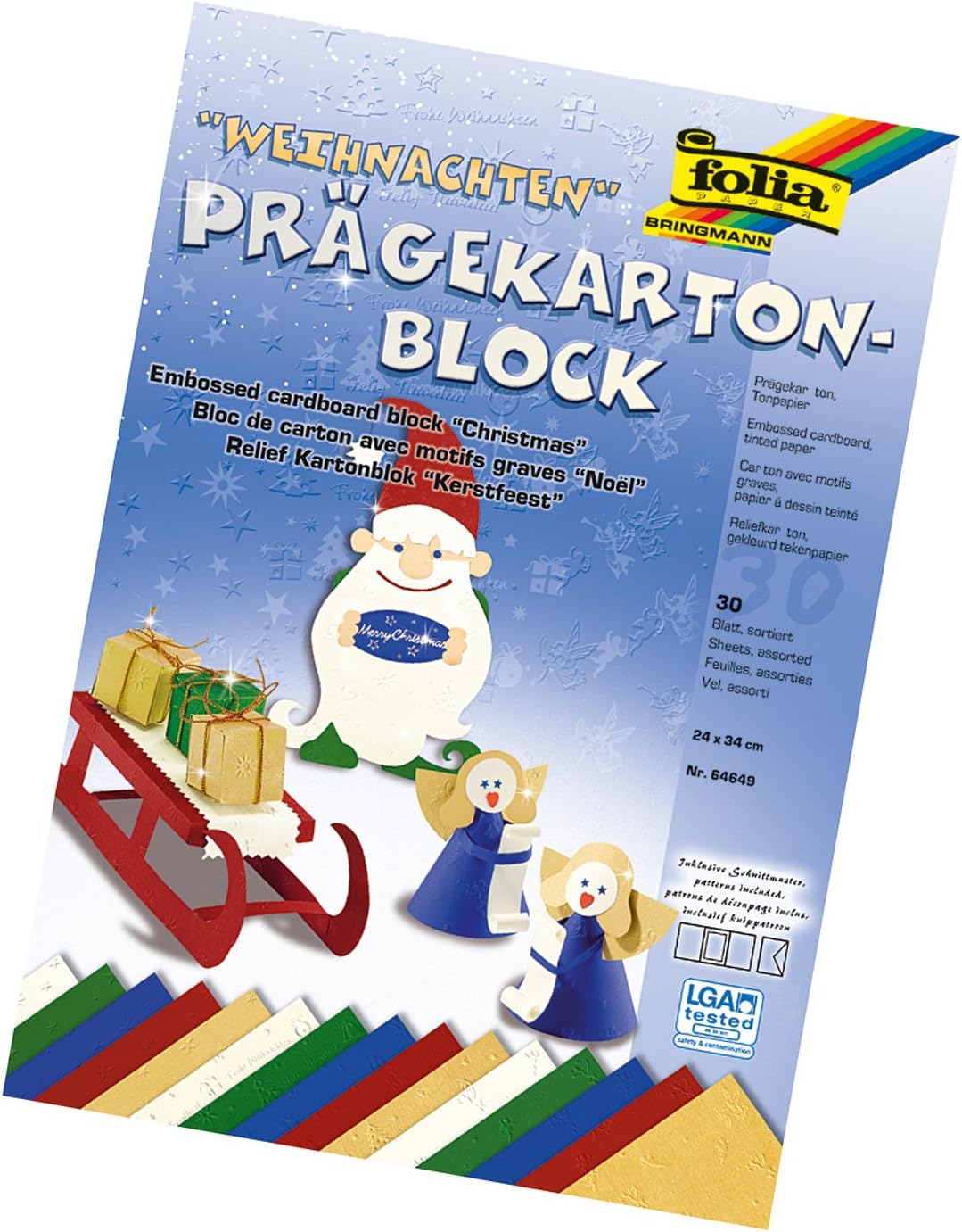 Papir strukturiran Folia 64649, sortirane barve, 30/1