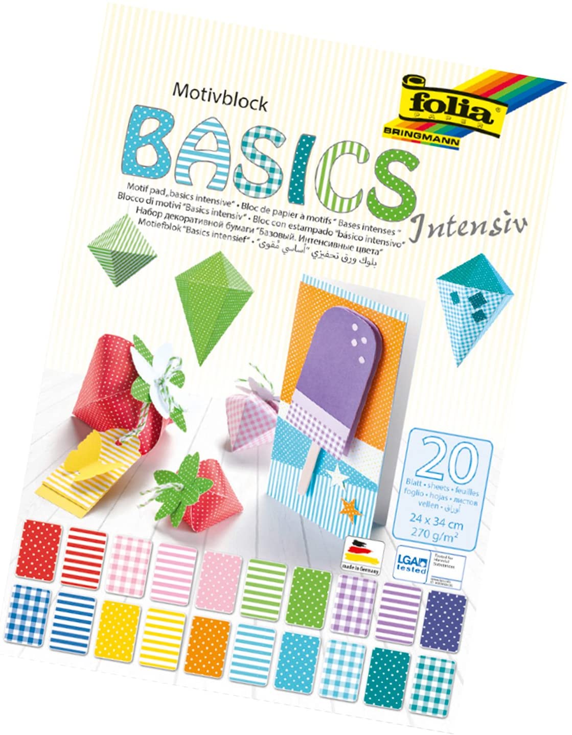 Papir strukturiran Folia Basic 48249, sortirane barve, 20/1