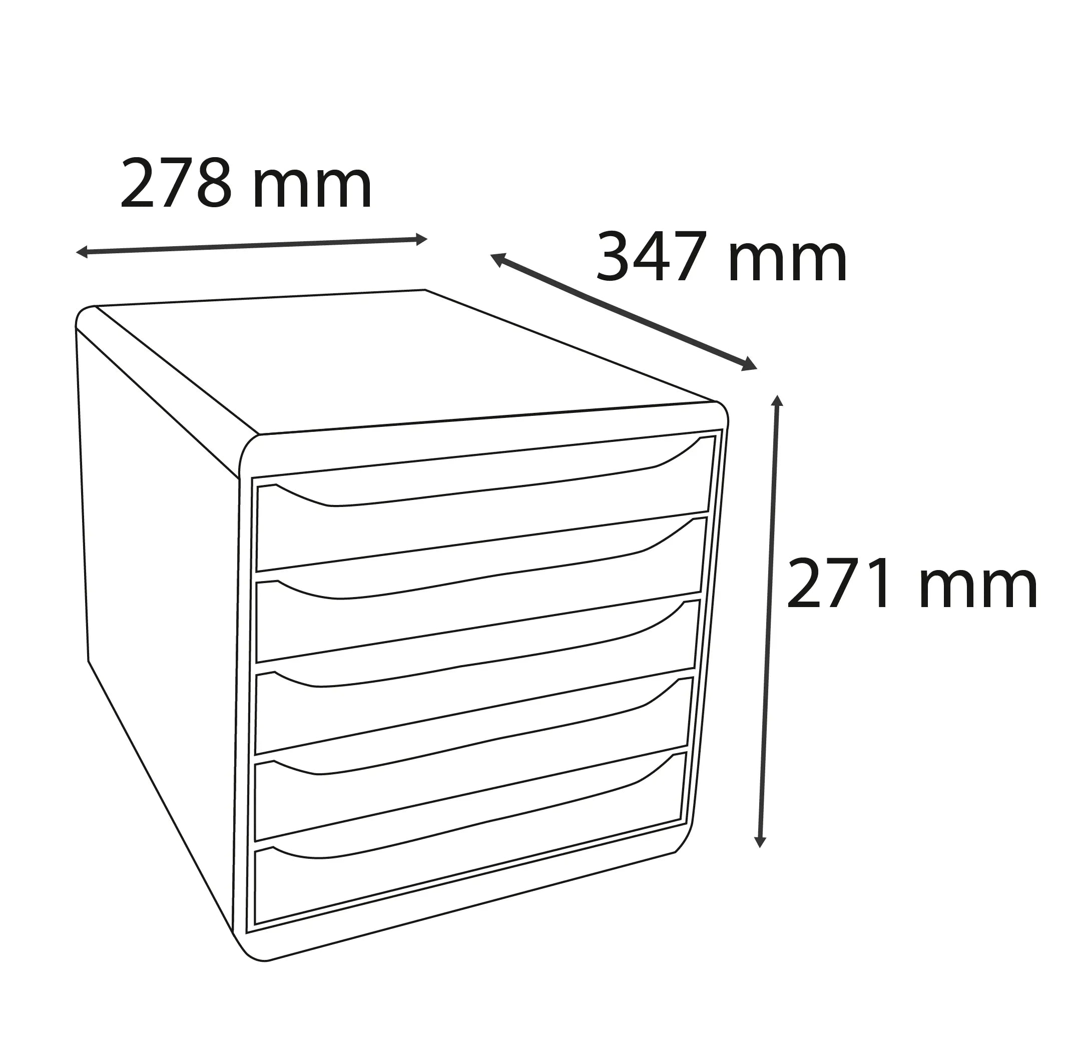 Predalnik Multiform, 1/5, bel ali črn / pisani robovi