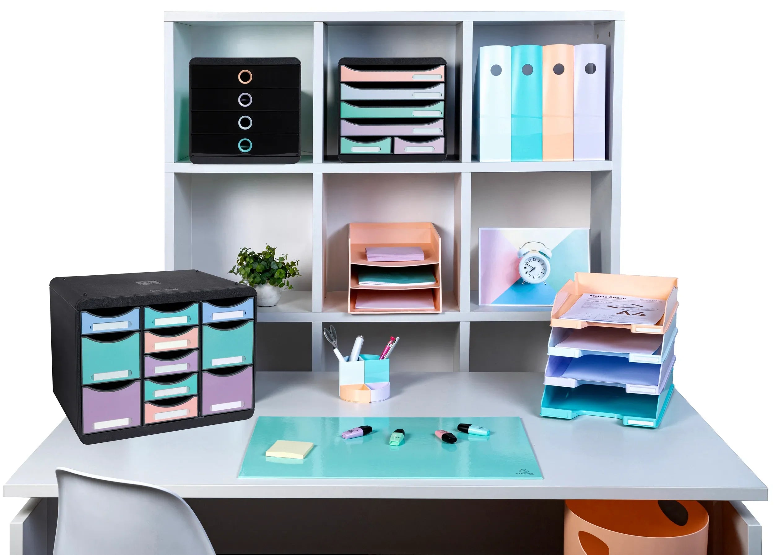 Predalnik Multiform 3104296D Big-Box Office Aquarel, 1/4, črn / pastelne barve