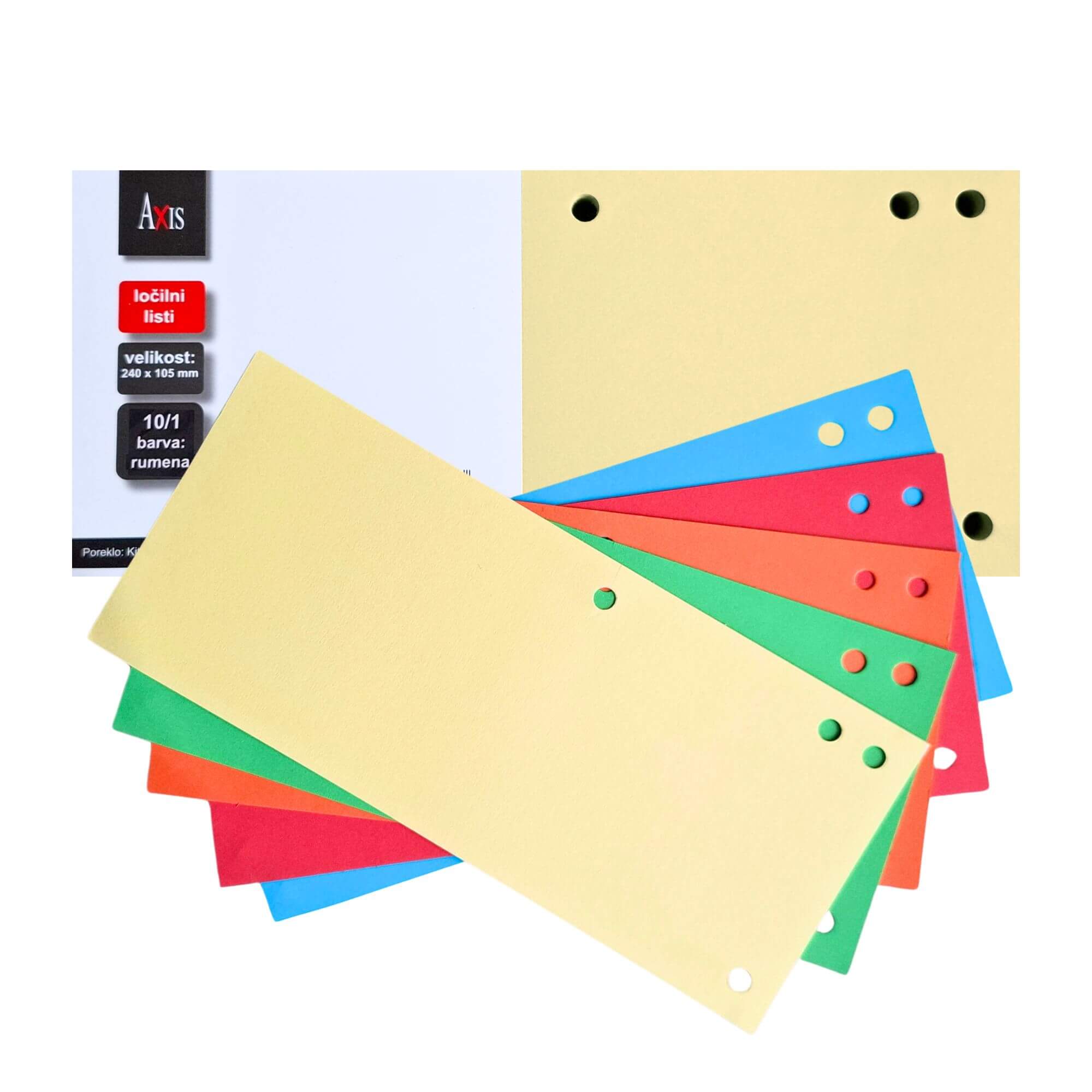 Ločilni listi Axis, 240 x 105, barvni