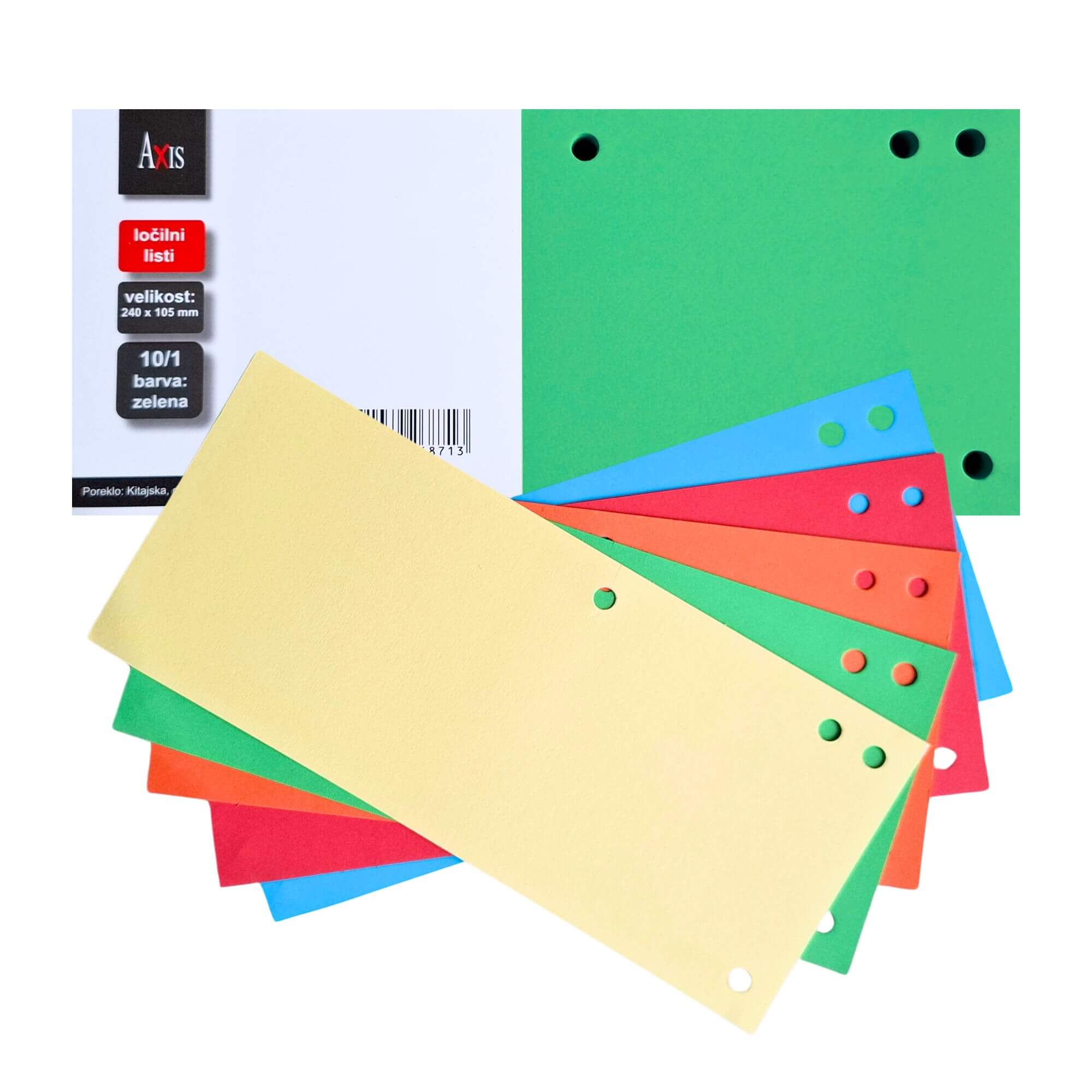Ločilni listi Axis, 240 x 105, barvni