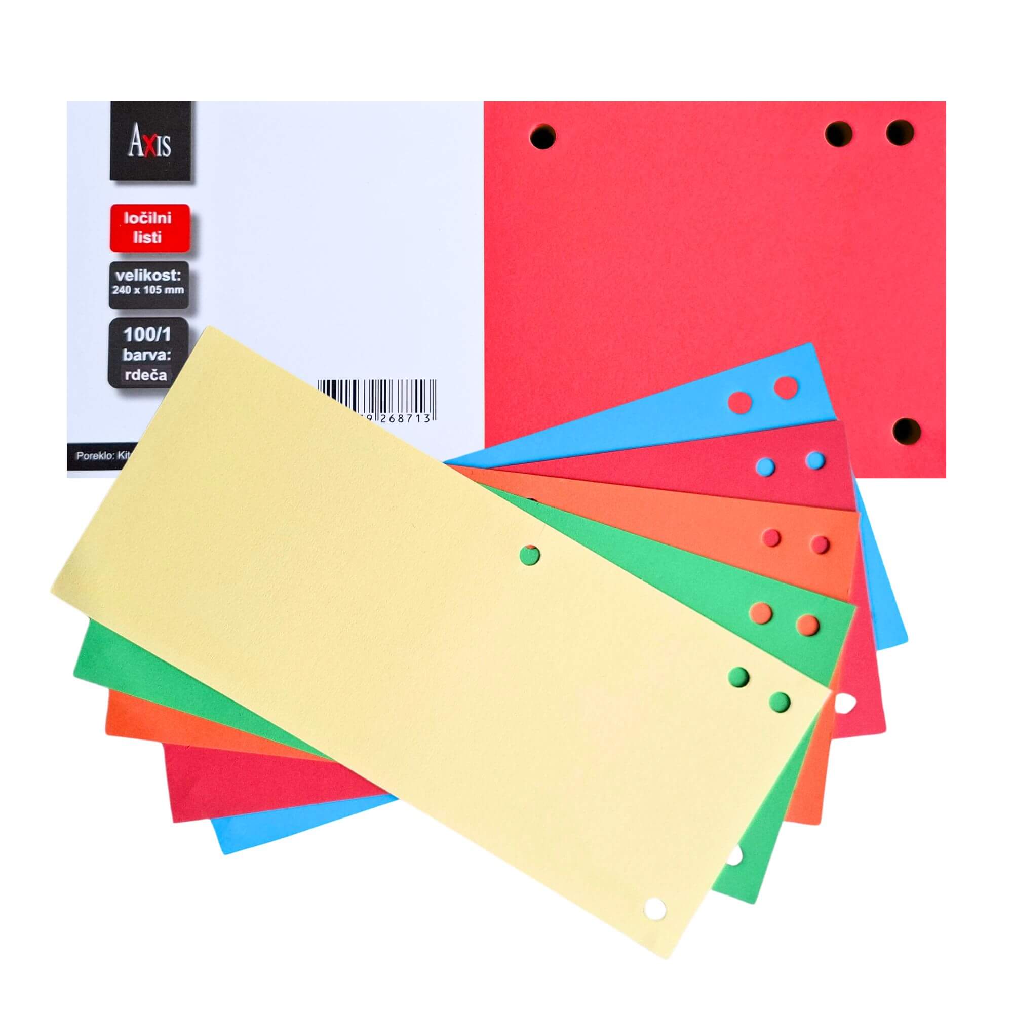 Ločilni listi Axis, 240 x 105, barvni