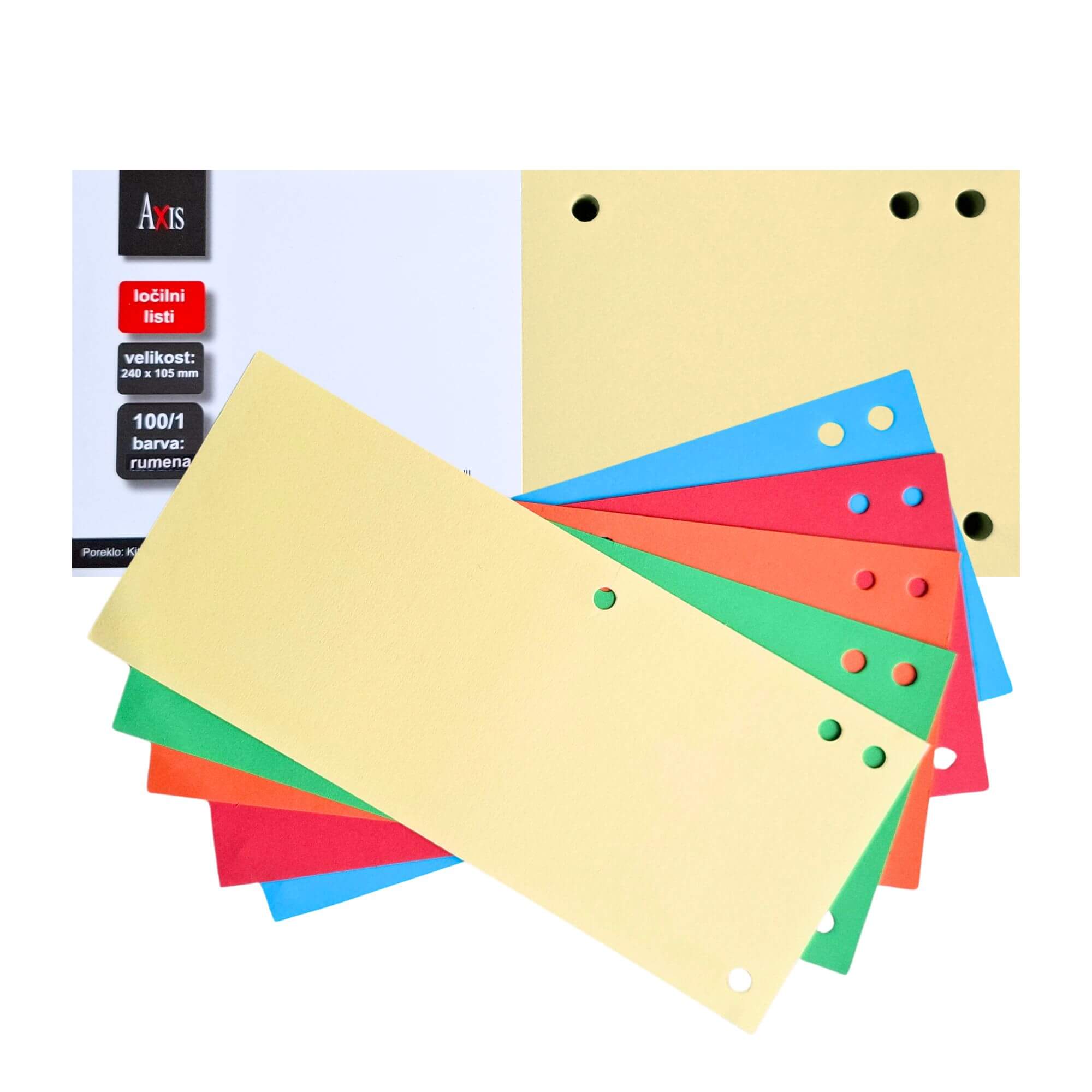 Ločilni listi Axis, 240 x 105, barvni