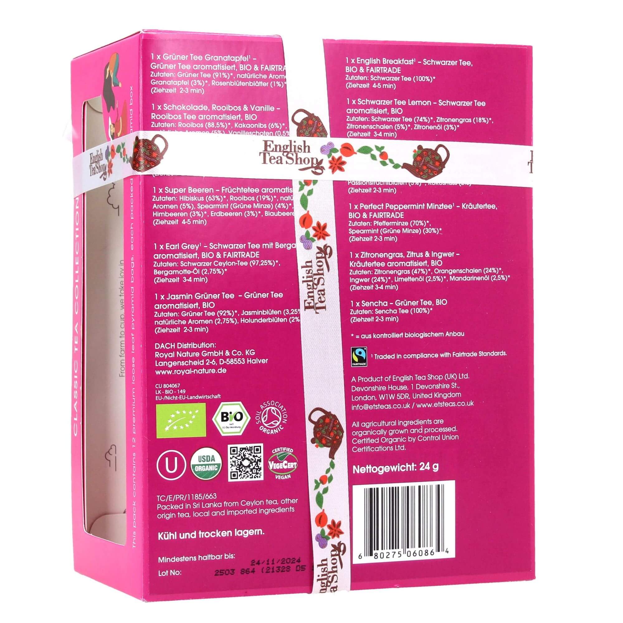Darilni set čajev Classic Tea Collection, ekološki, 12 piramid
