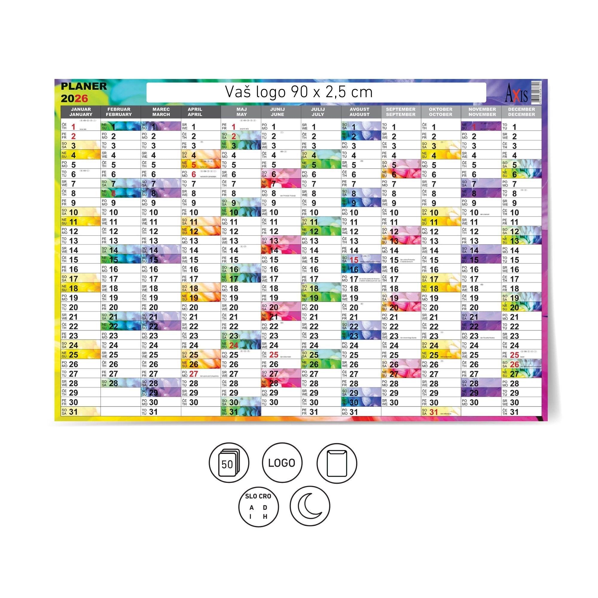 Enoletni stenski planer