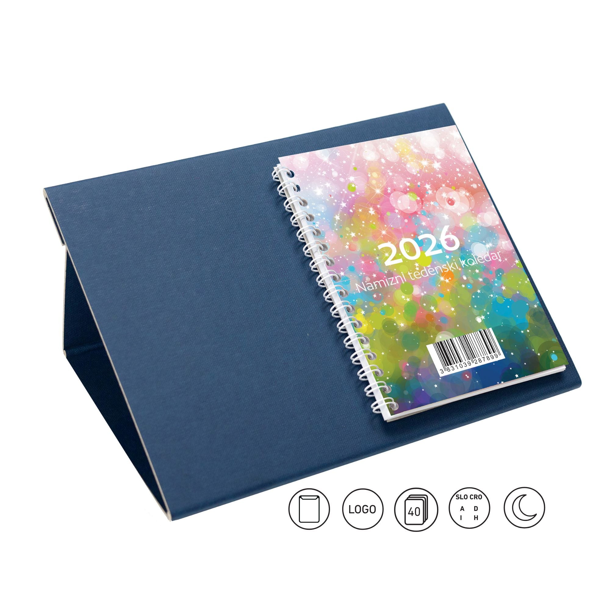 Namizni tedenski koledar karton