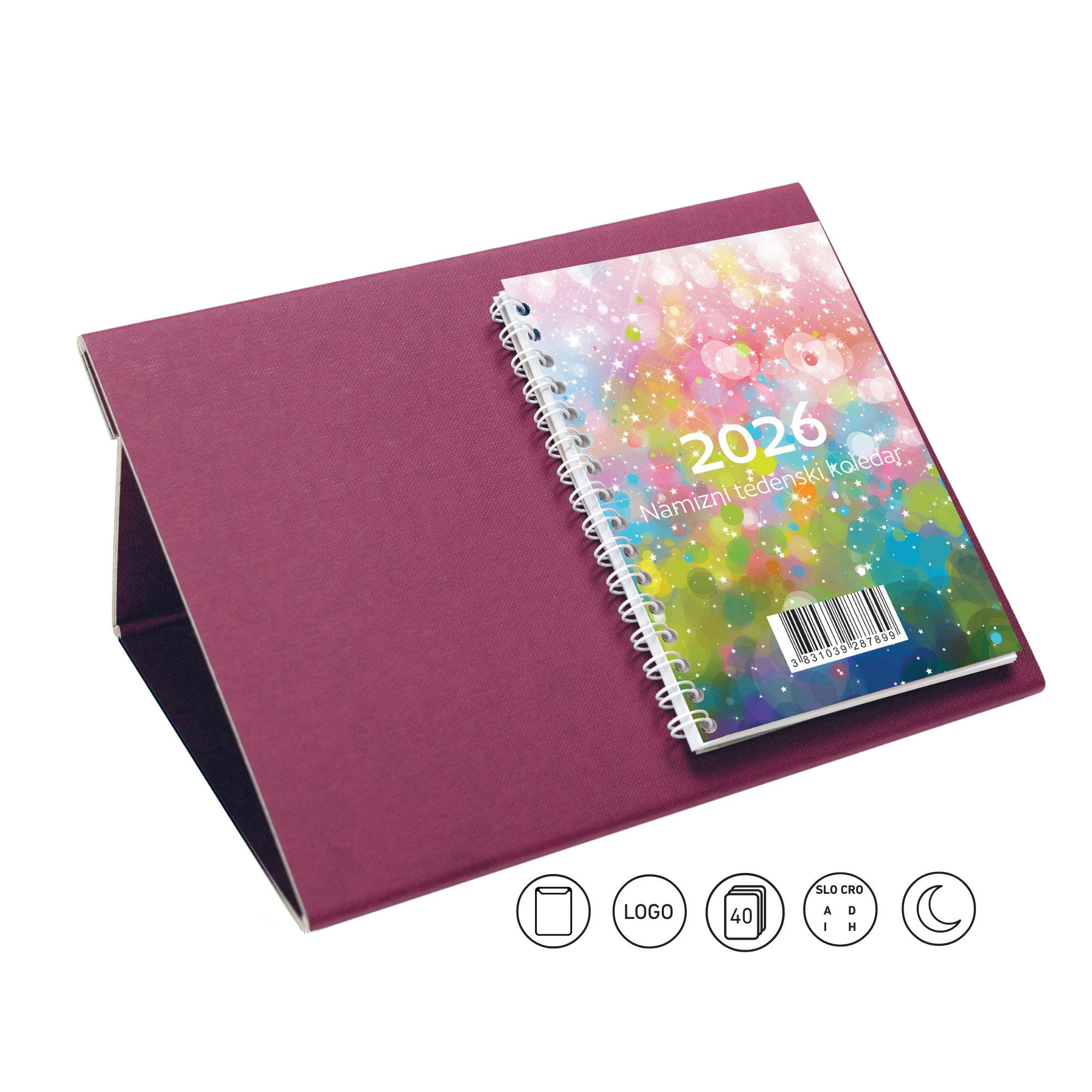 Namizni tedenski koledar karton