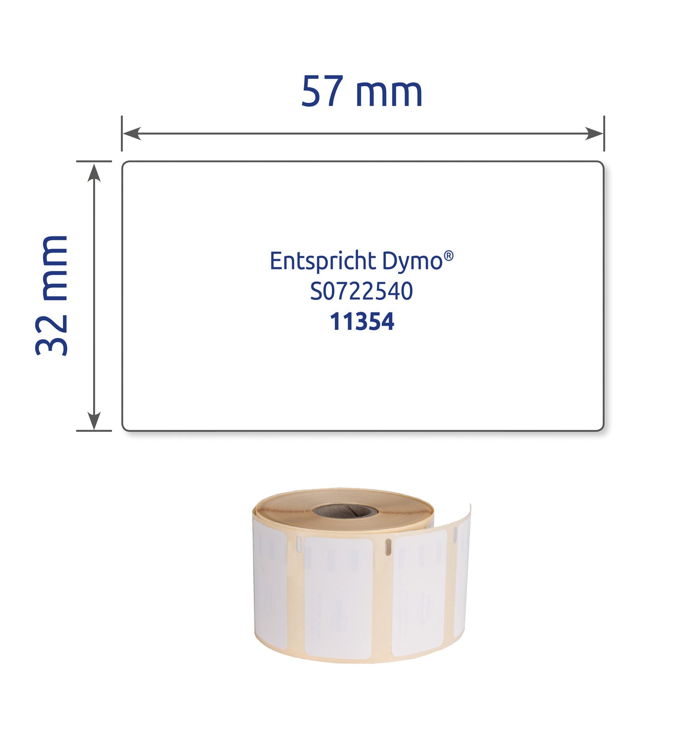 Etikete papirne bele odstranljive na kolutu Avery Zweckform AS0722540, 32 x 57 mm