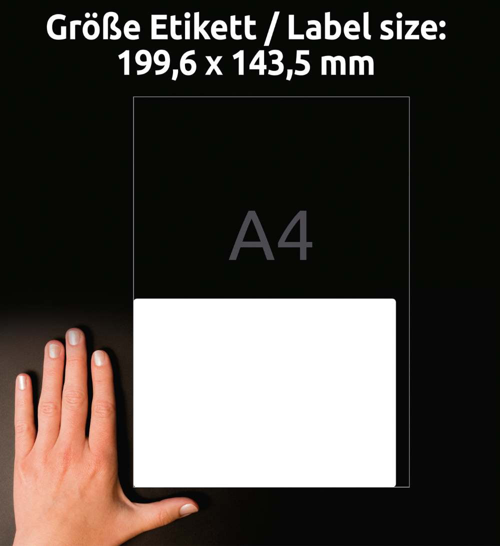 Etikete papirne bele univerzalne odstranljive Avery Zweckform L4734REV, 199,6 x 143,5 mm