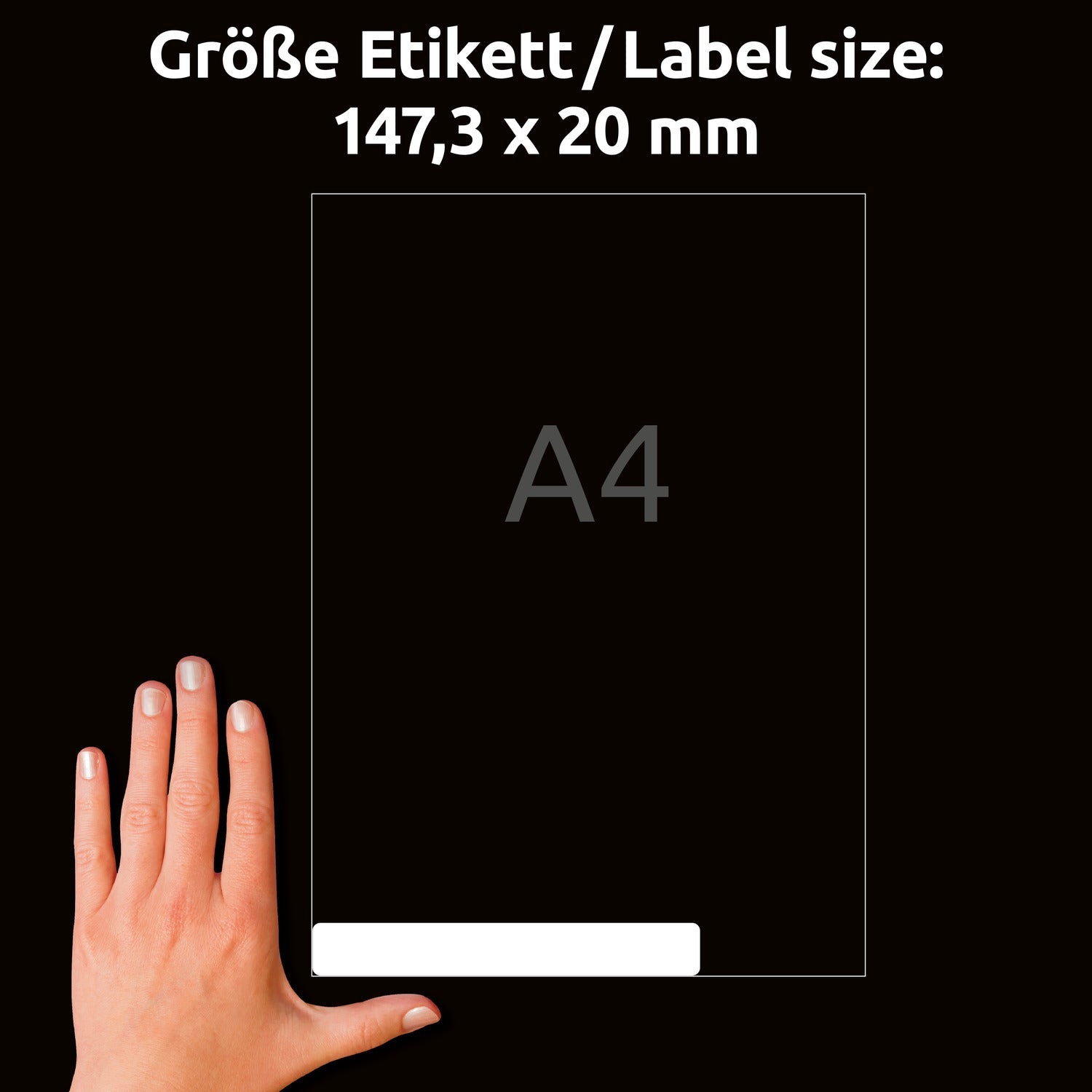 Etikete papirne bele univerzalne odstranljive Avery Zweckform L4746REV-25, 147.3 x 20 mm