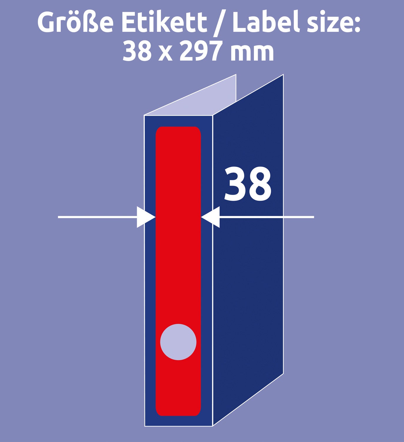 Etikete papirne barvne prekrivne za ozke registratorje Avery Zweckform, 38 x 297 mm