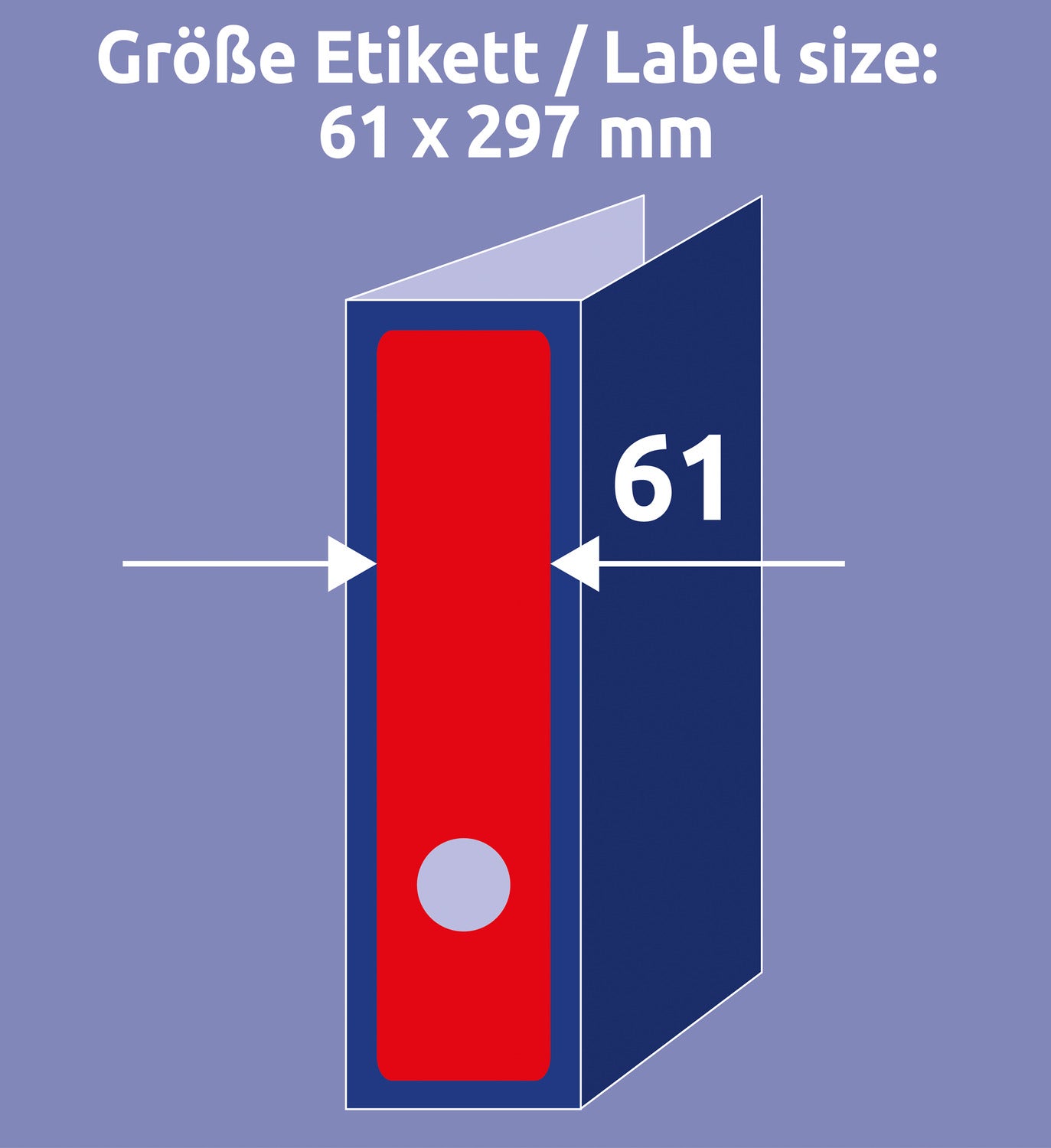 Etikete papirne barvne prekrivne za široke registratorje Avery Zweckform, 61 x 297 mm