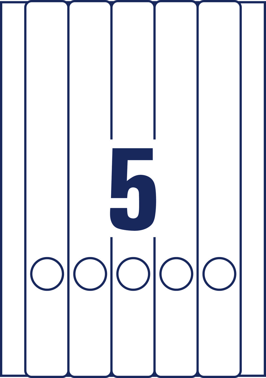 Etikete papirne bele prekrivne za ozke registratorje Avery Zweckform L4758-20, 38 x 297 mm