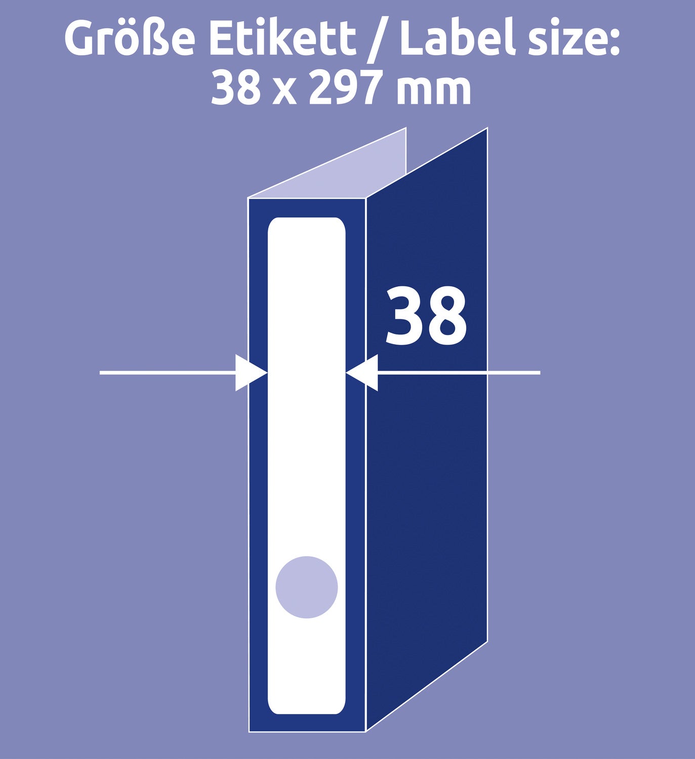Etikete papirne bele prekrivne za ozke registratorje Avery Zweckform L4758-20, 38 x 297 mm