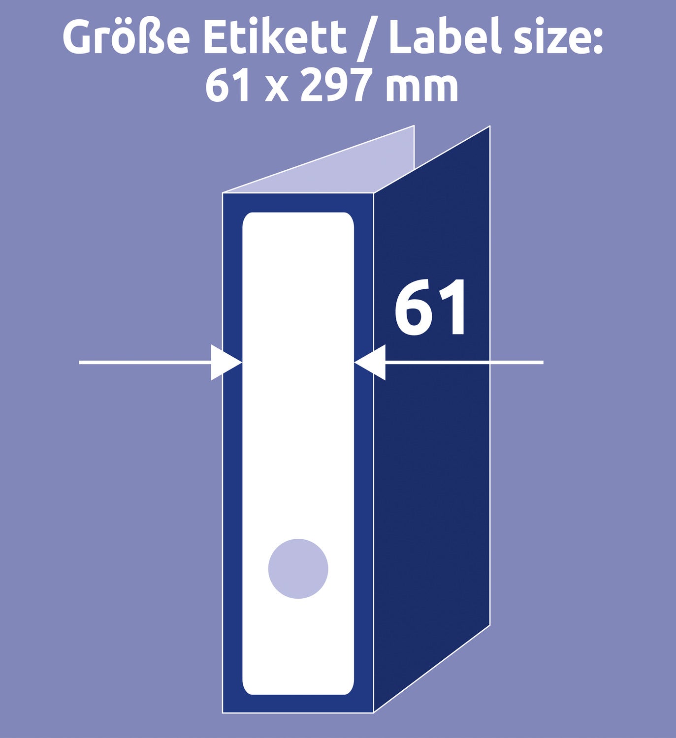 Etikete papirne bele prekrivne za široke registratorje Avery Zweckform L4759, 61 x 297 mm