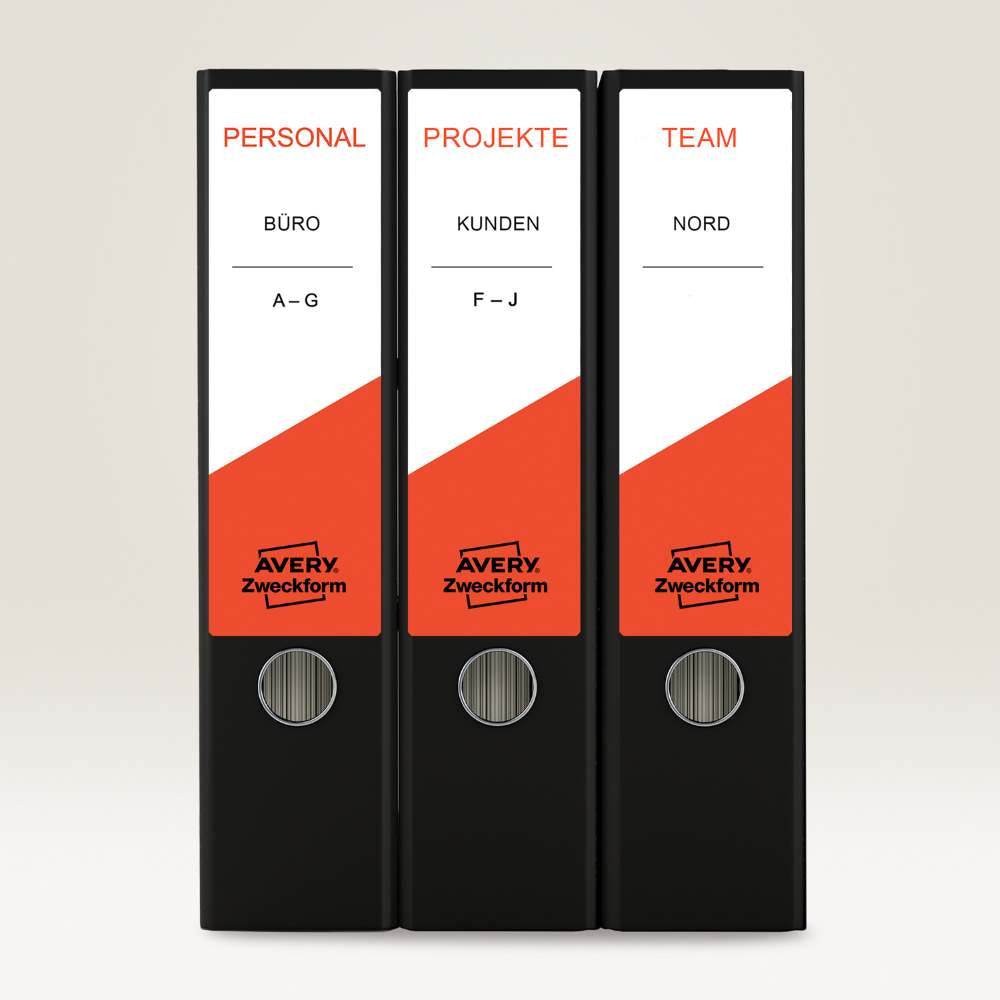 Etikete papirne bele prekrivne za široke registratorje Avery Zweckform L4761, 192 x 61 mm