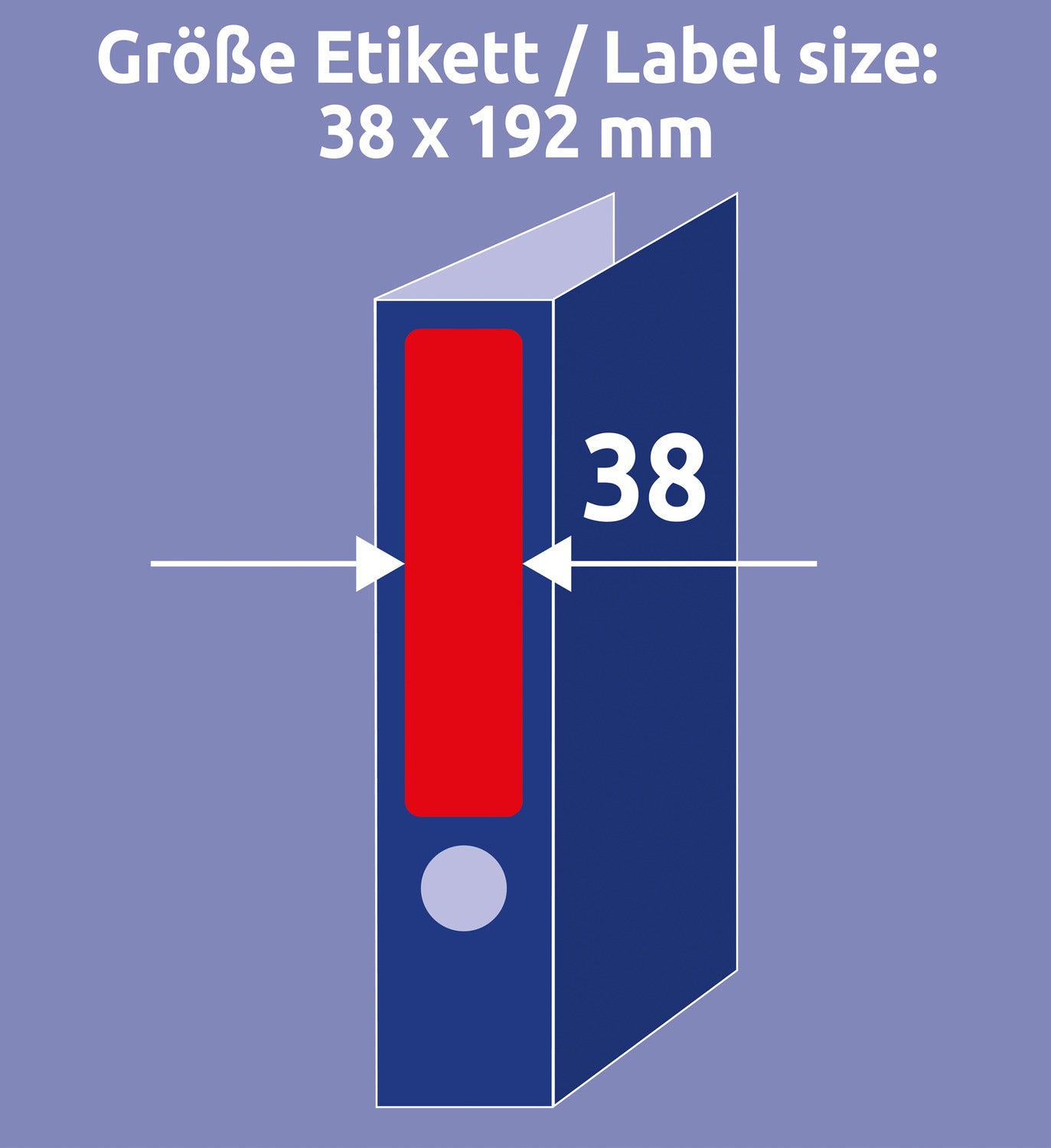 Etikete papirne barvne prekrivne za ozke registratorje Avery Zweckform, 38 x 192 mm