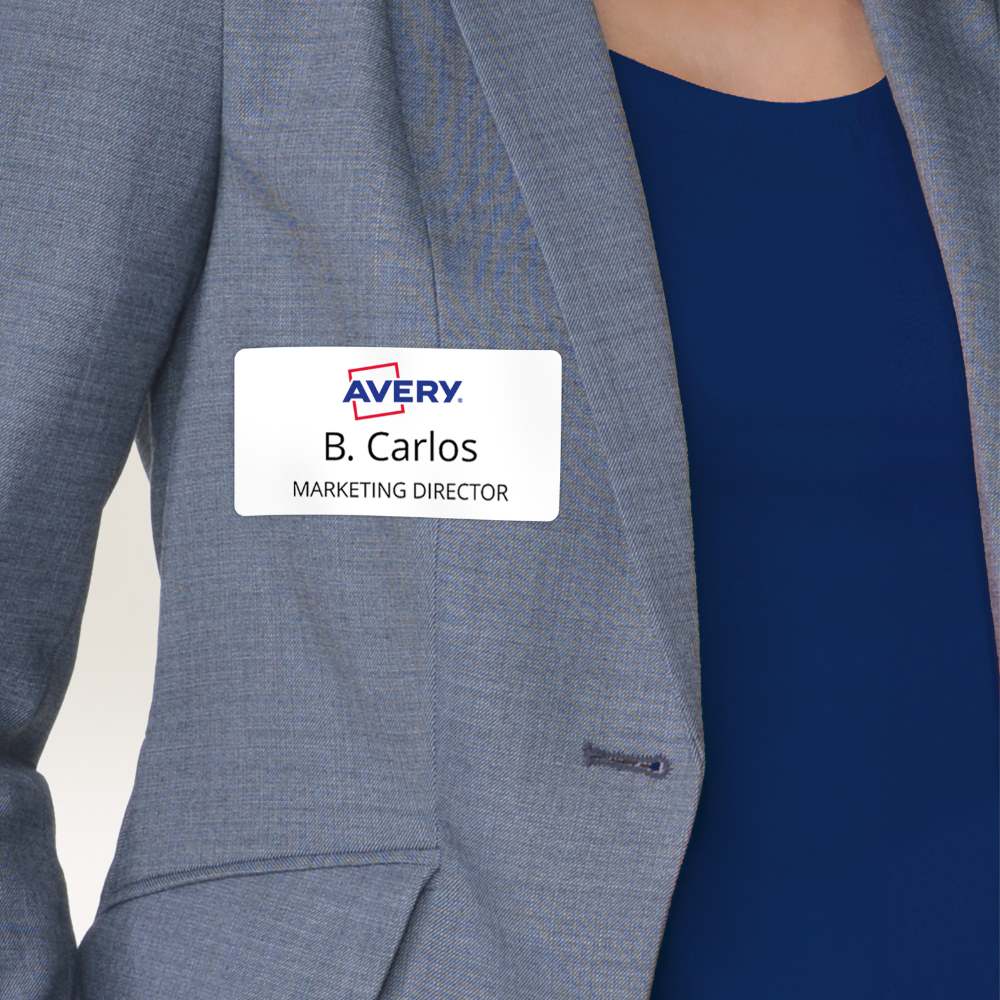 Priponke samolepilne bele za imena Avery Zweckform L4784-20, 63,5 x 29,6 mm