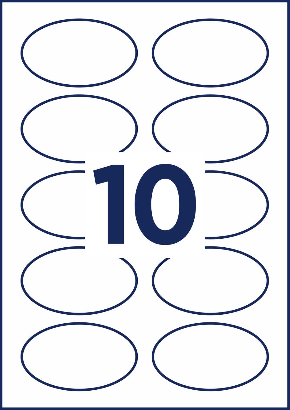 Priponke samolepilne bele ovalne za imena Avery Zweckform L4882-20, 85 x 50 mm