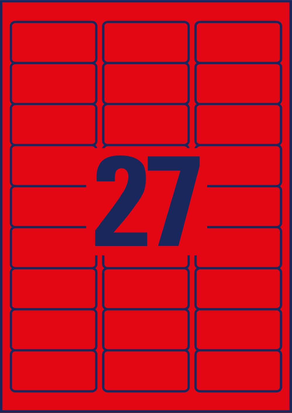 Etikete papirne neon barvne odstranljive Avery Zweckform, 63,5 x 29,6 mm