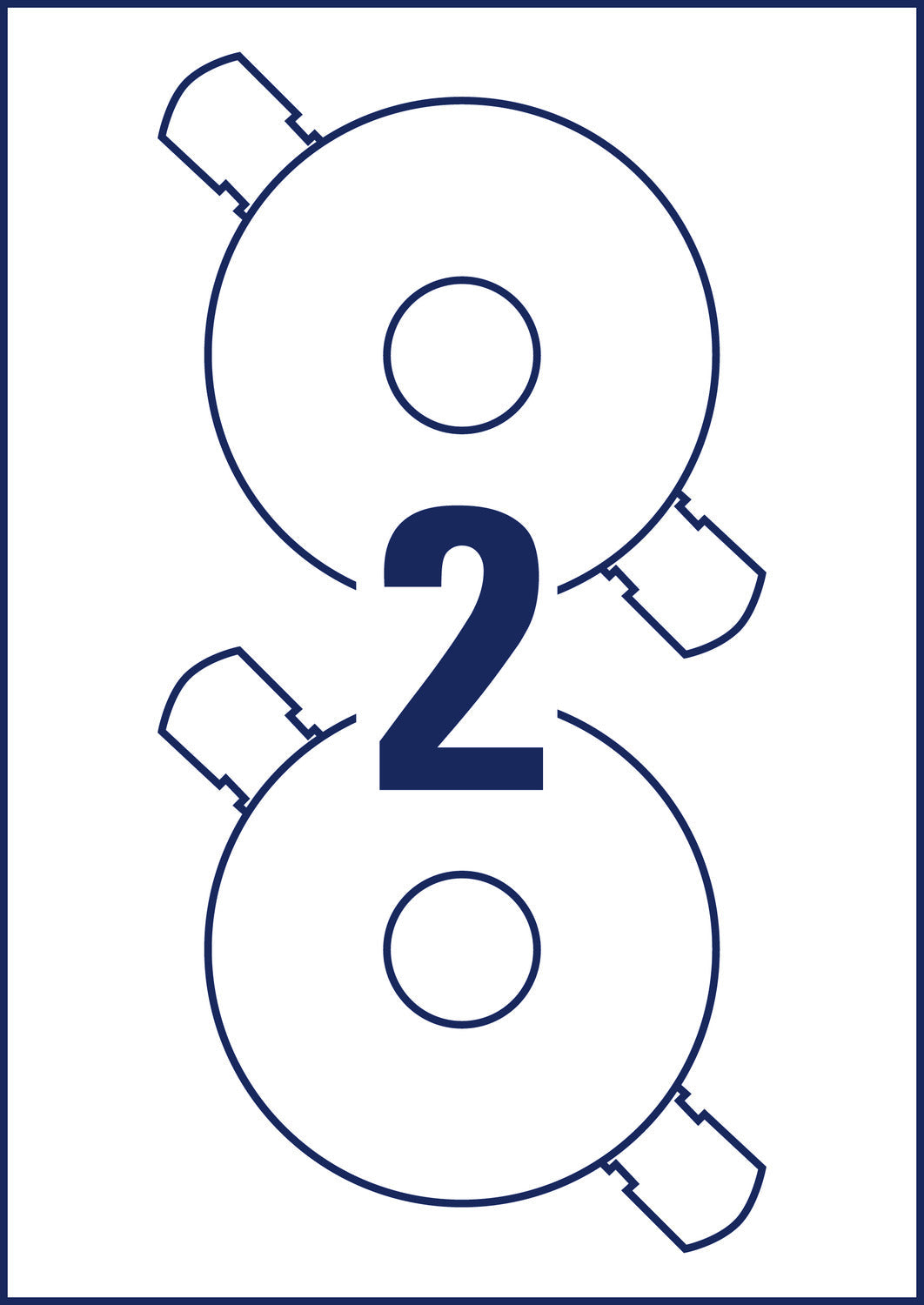 Etikete bele za CD ClassicSize s centrirnim obročkom Avery Zweckform L6015-25, fi 117 mm