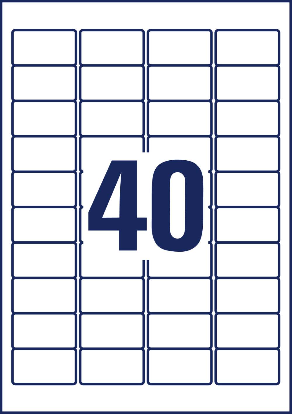 Etikete bele varovalne NoPeel Avery Zweckform L6145-20, 45,7 x 25,4 mm