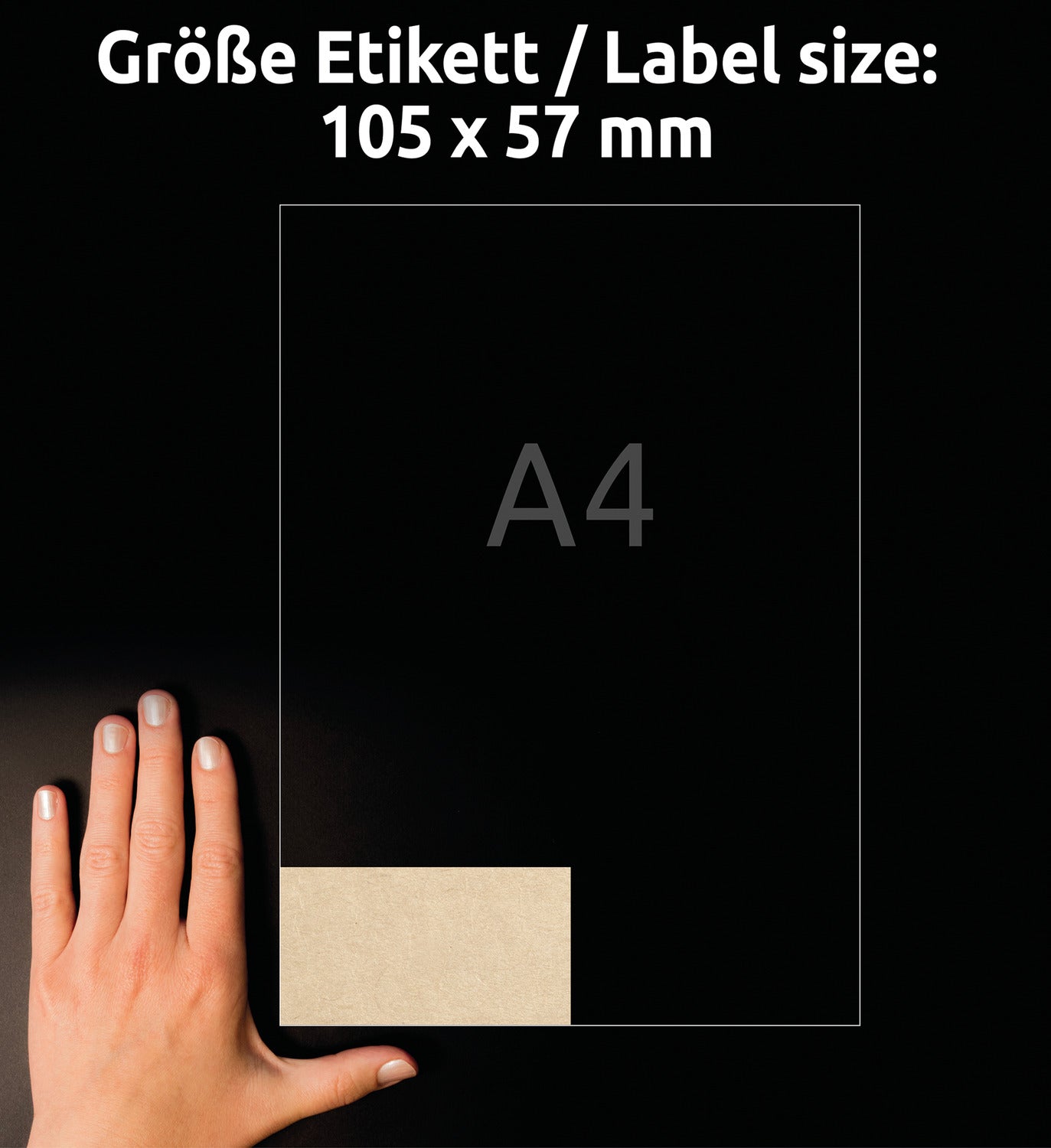 Etikete papirne naravno rjave L7108-25, 105 x 57 mm