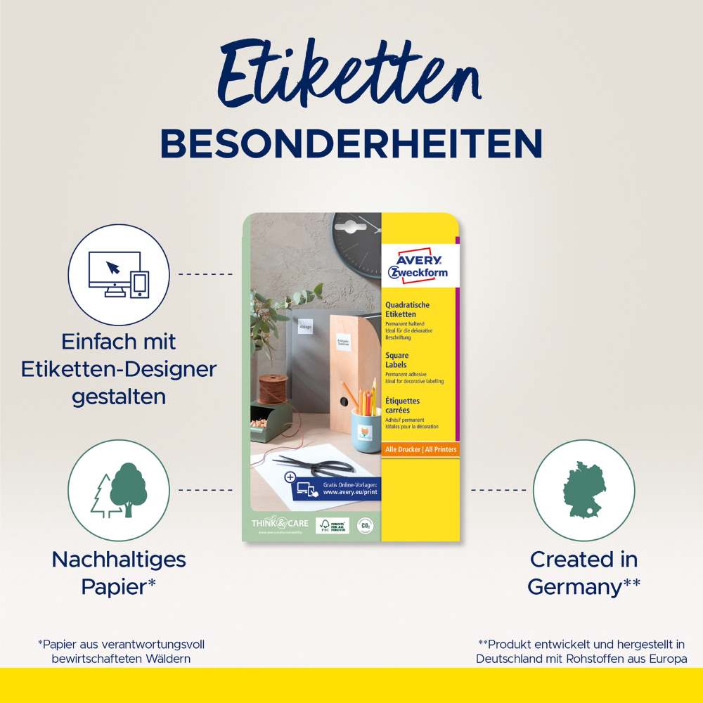 Etikete papirne bele prekrivne kvadratne L7120-25, 35 x 35 mm