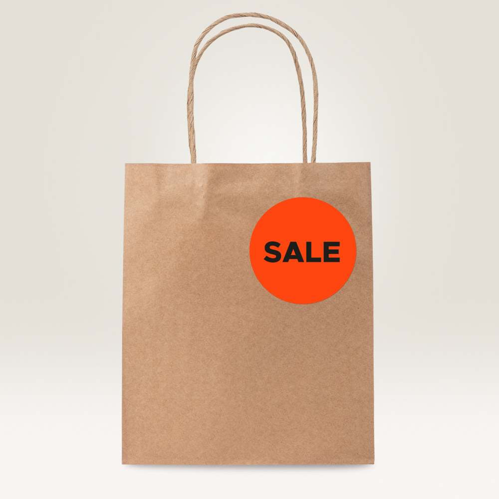 Etikete papirne neonsko rdeče odstranljive Avery Zweckform L7670R-25, fi 63,5 mm