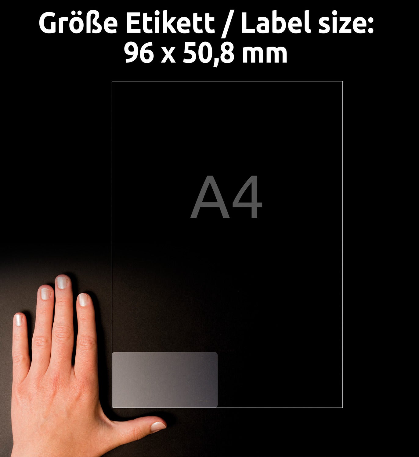 Etikete poliestrske transparentne svetleče Avery Zweckform L7783-25, 96 x 50,8 mm