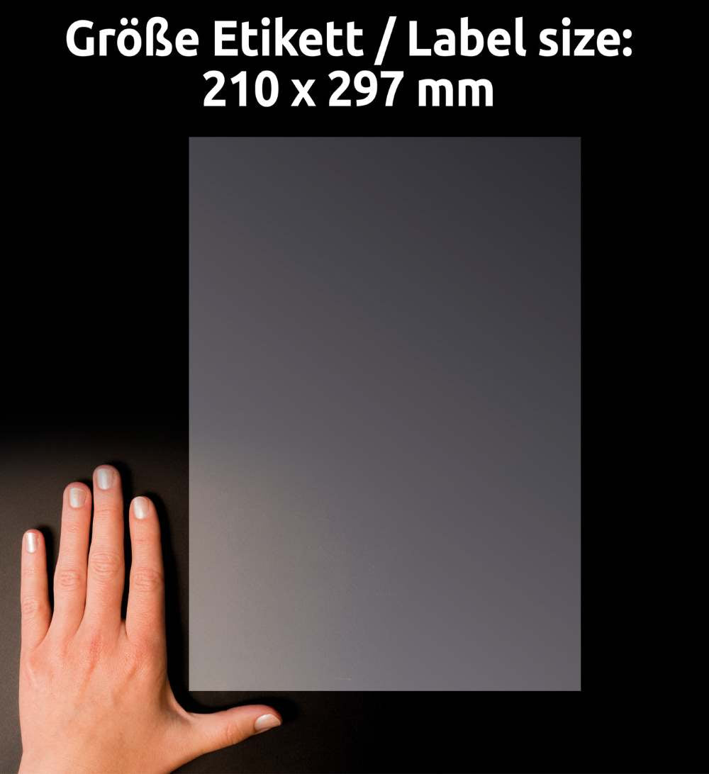 Etikete poliestrske transparentne svetleče Avery Zweckform L7784-25, 210 x 297 mm