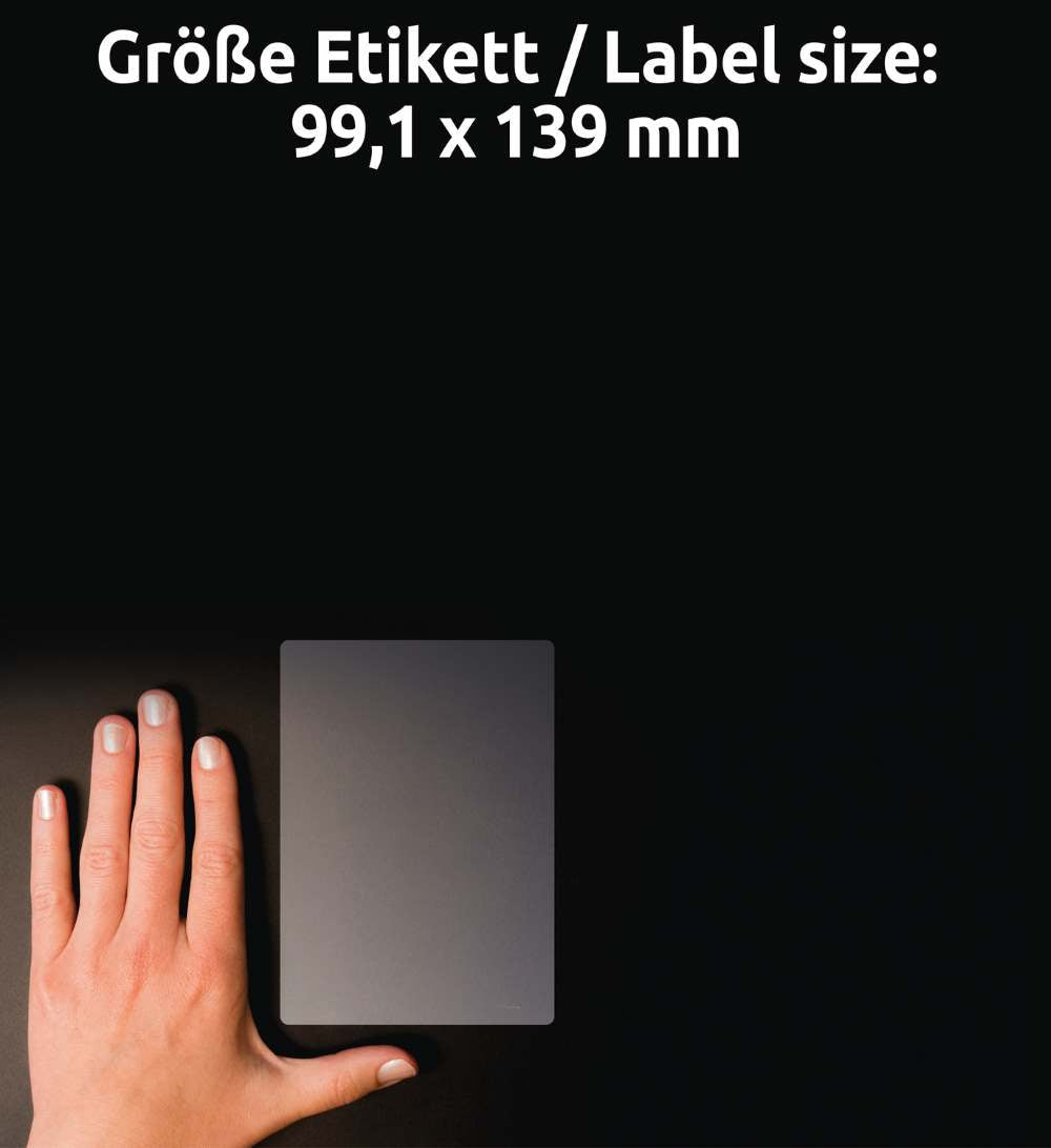Etikete poliestrske transparentne svetleče Avery Zweckform L7786-25, 99,1 x 139 mm