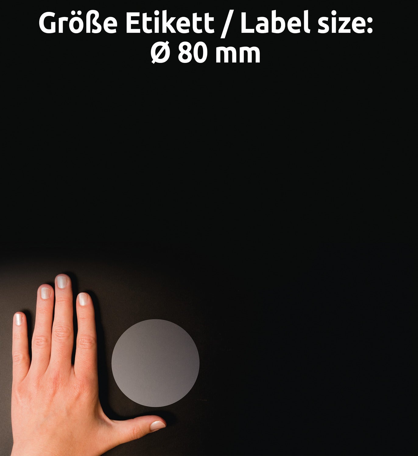 Etikete poliestrske transparentne svetleče Avery Zweckform L7788-25, fi 80 mm