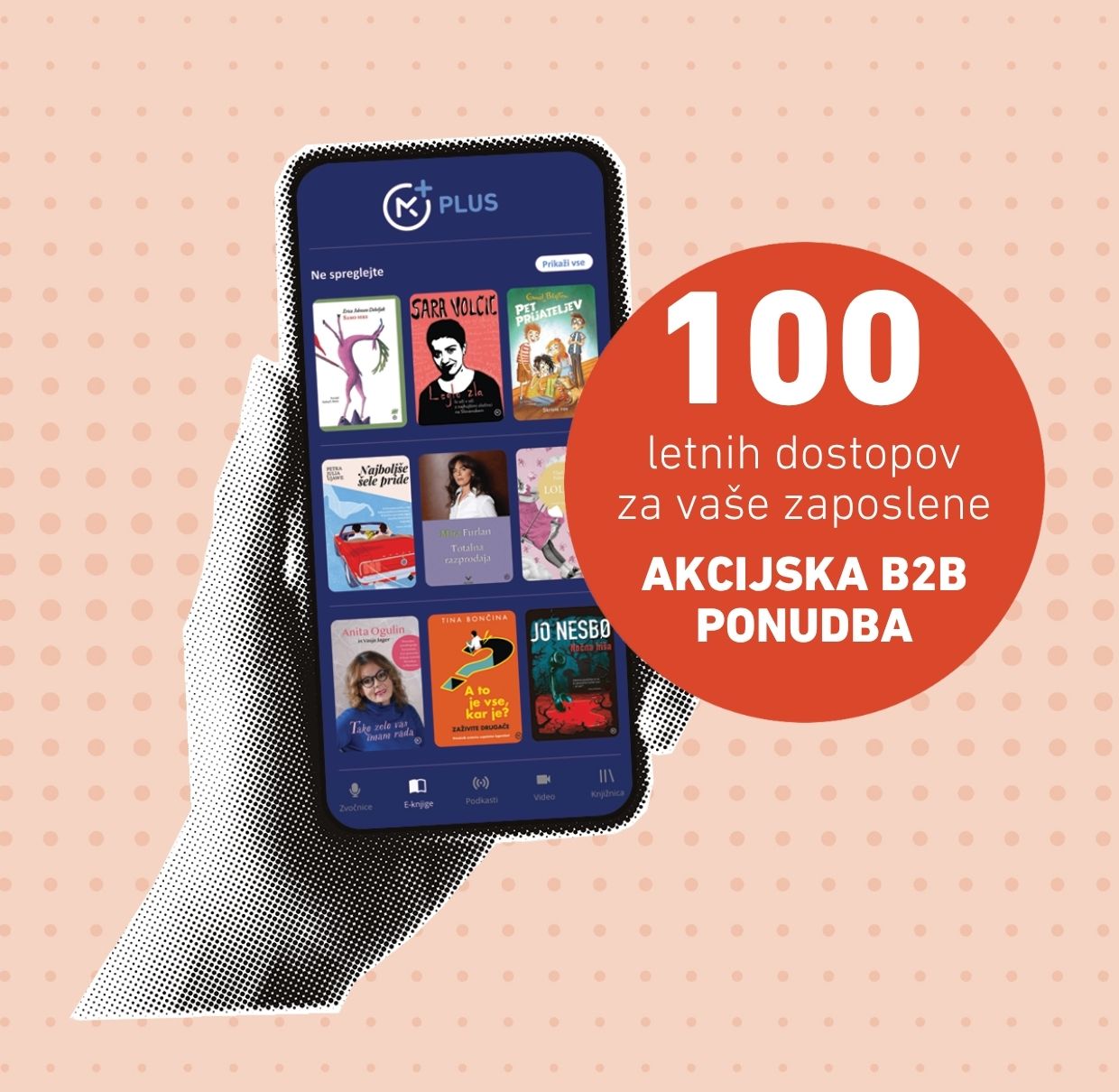 Mladinska knjiga PLUS za podjetja - letna naročnina na digitalno knjižnico: 100 DOSTOPOV